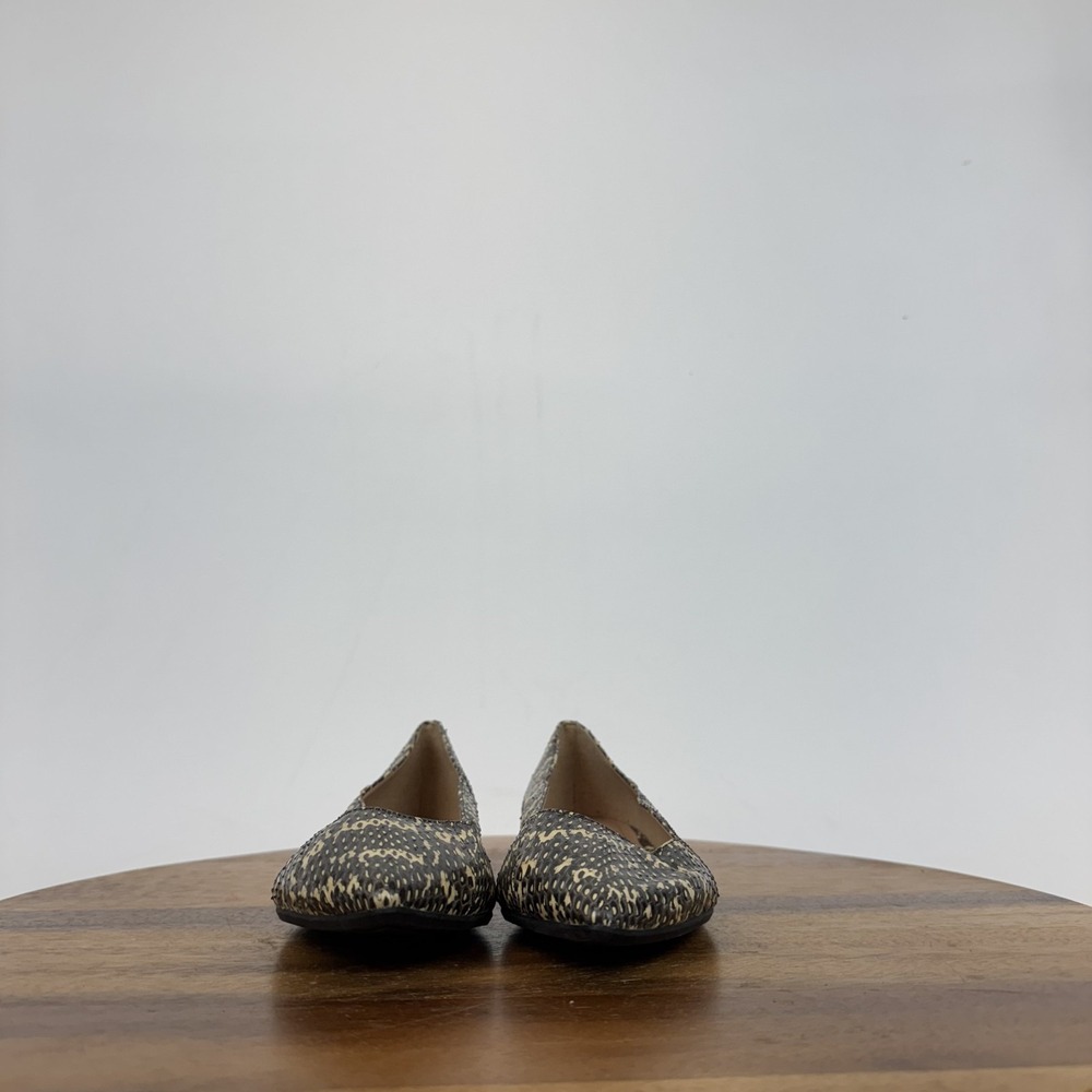 New Womens Coach Vierra Skimmer Leather Snakeskin Print Pointed Toe Flats Size 5 - Picture 2 of 7